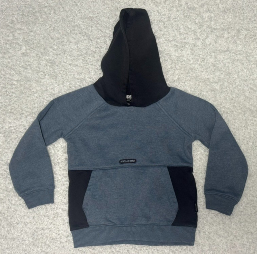 Volcom Forzee Toddler Pullover Hoodie Blue and Black w/ Pocket - Boy’s Size 5T